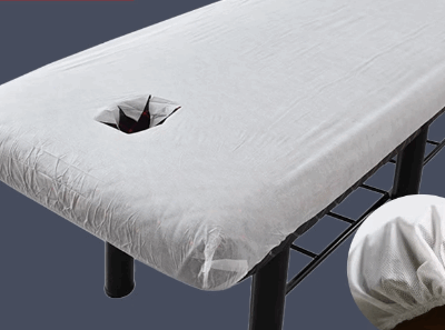 Disposable bed sheets (10 pcs) with elastic bands with face hole